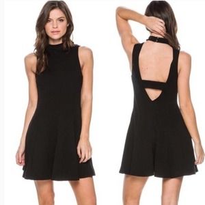 Free People Layla Knit Dress L Black